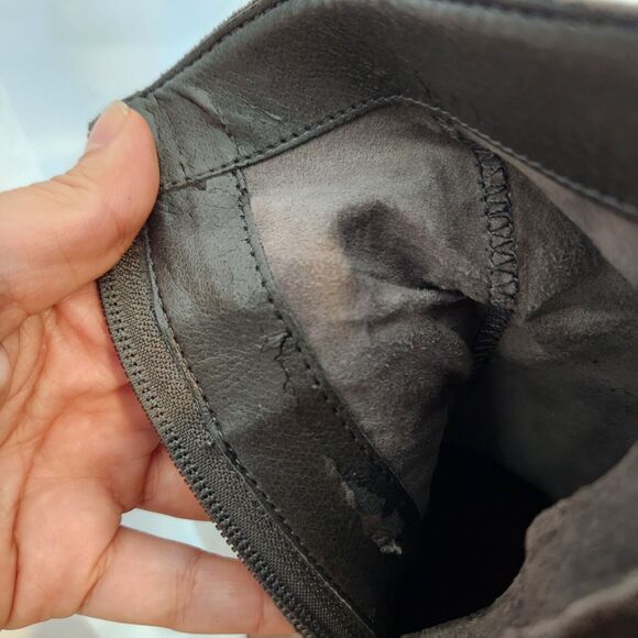 Sam Edelman Size 9.5 M Gray Suede Boots Franklin Distressed Heeled Ankle Bootie - Picture 12 of 16